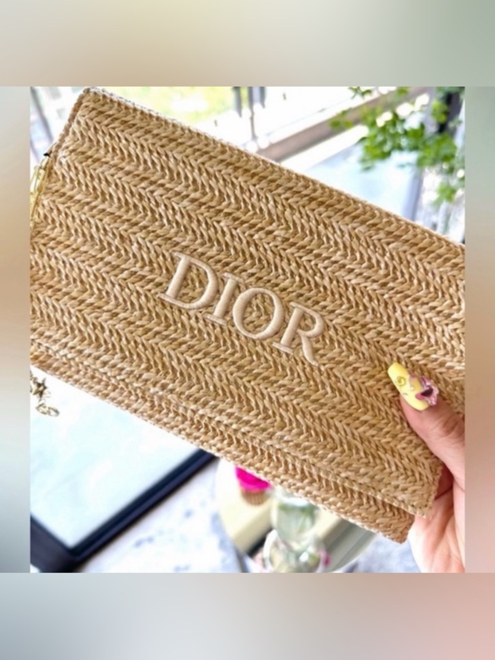 Christian Dior Novelty Clutch Pouch Summer Rattan Beige Vacation - Picture 6 of 6